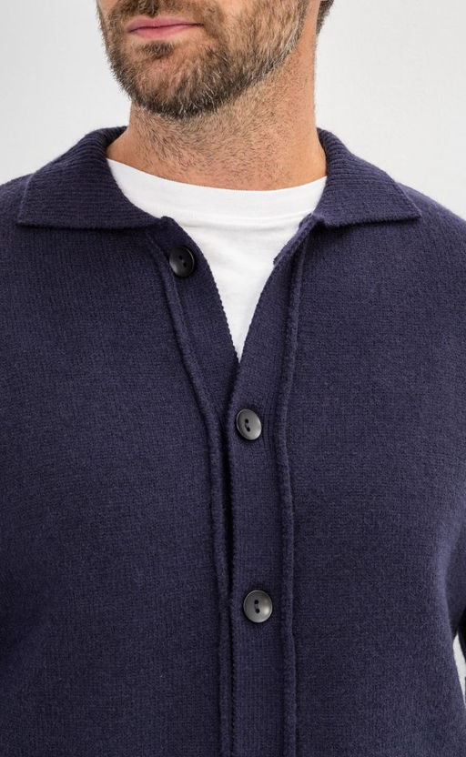 Кардиган мужской однотонный F310-0513 тёмно-синий - Fine joyce фото 3