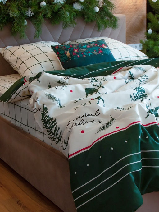 Постельное бельё евро «Этель» Magical Christmas, бязь