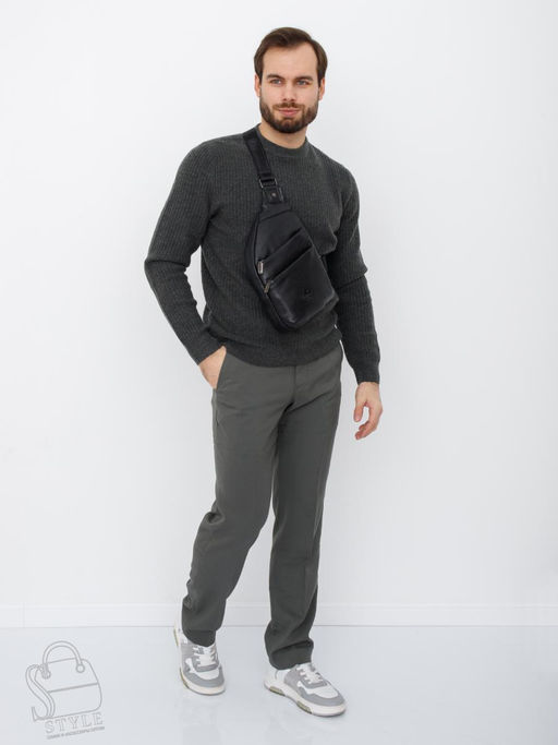 Рюкзак мужской кожаный 1772Z black Zinimsk