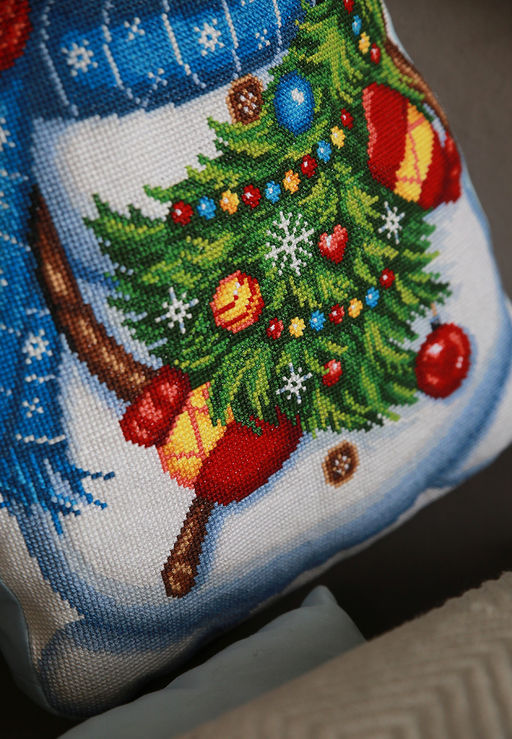 Набор для вышивания PANNA PD-7302 Подушка. Снеговик 34 х 45.5 см