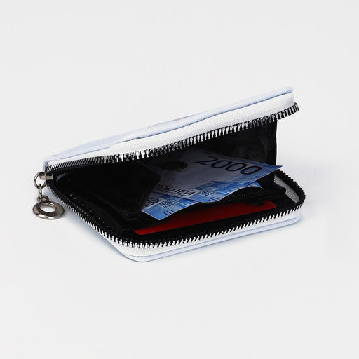 Кошелёк на молнии, отдел для карт, для монет, цвет светло-голубой - Simaland фото 2