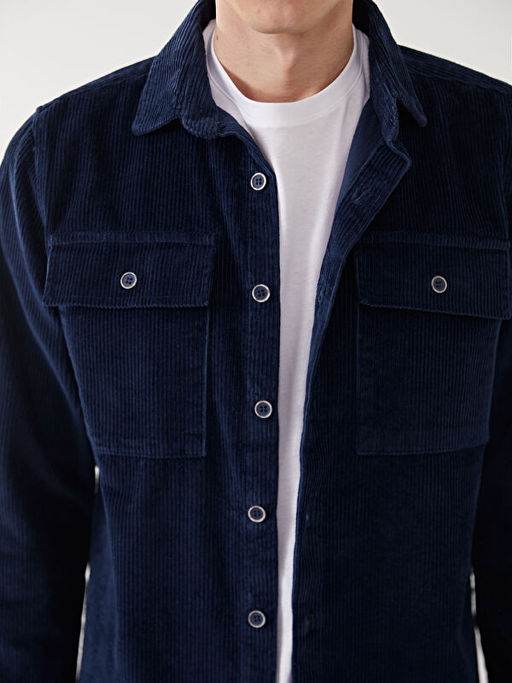 Rahat Kal?p Uzun Kollu Kadife Erkek G?mlek