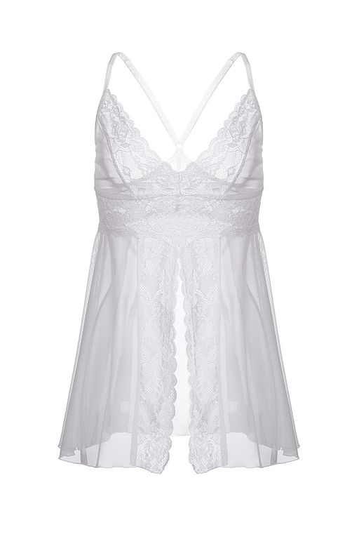 Комбинация бэби-долл с разрезом спереди Erolanta Nataliya, белый (42-44)  фото 8