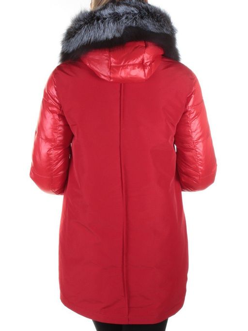8179 RED Пальто женское с натуральным мехом Jarius - Fashion фото 8