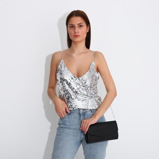 Сумка-клатч на клапане, цвет чёрный - Simaland фото 7