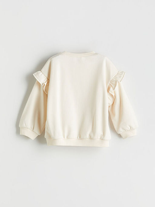 Bisiklet Yaka Barbie Nak??l? K?z ?ocuk Sweatshirt