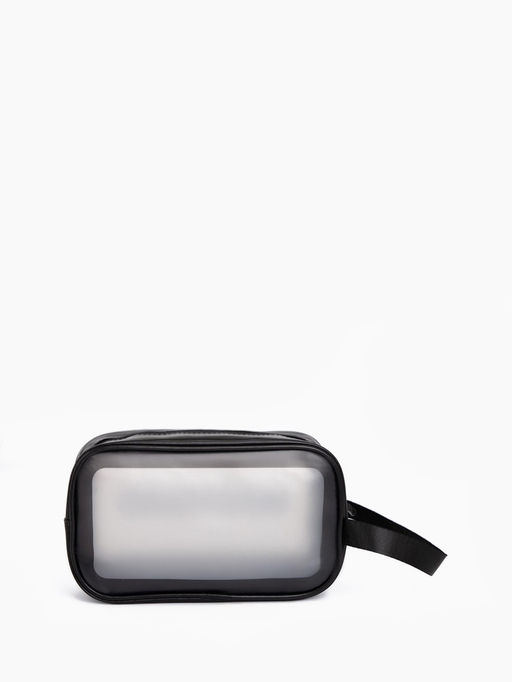 Косметичка на молнии, с ручкой, чёрная