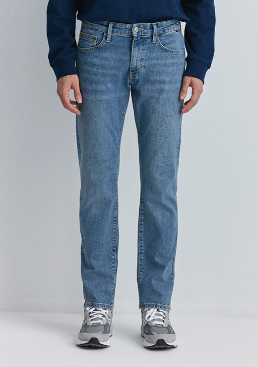 Hunter 90lar Puslu Vintage Ac?k Mavi Jean Pantolon  фото 3