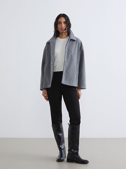 Пальто Oversize женское с отложным воротником