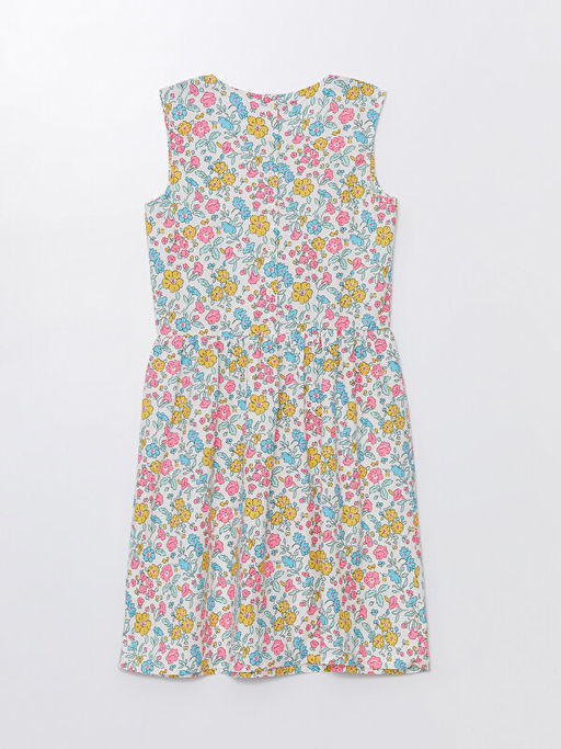 Bisiklet Yaka Desenli K?z ?ocuk Elbise