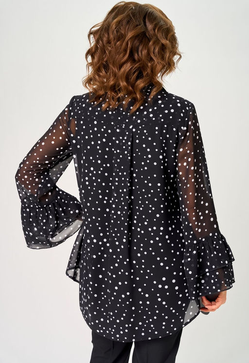 Блуза EVA GRANT 7221С принт мелкий горох