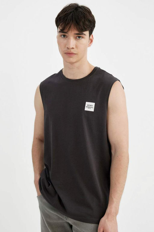 Regular Fit Bask?l? Bisiklet Yaka Atlet - Defacto фото 2