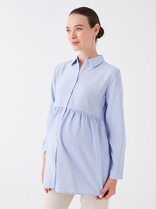 D?z Uzun Kollu Hamile G?mlek Tunik