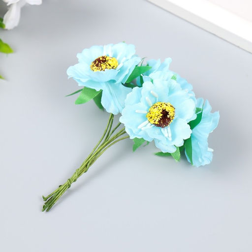 Декор для творчества «Бегония», (1 набор=1 букету), в букете 6 цветов, d=3.7 см, 10×3.5 см, МИКС