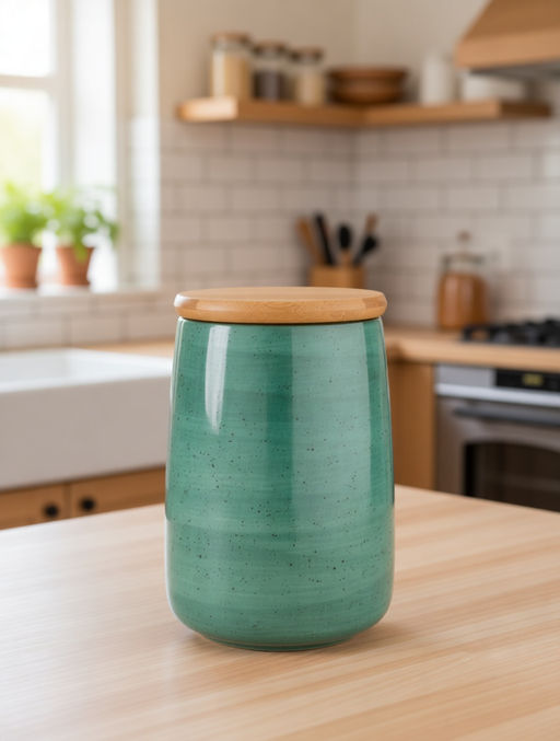 Банка с крышкой Bronco Nature фарфор 17×12 см 1240 мл мятная  фото 5