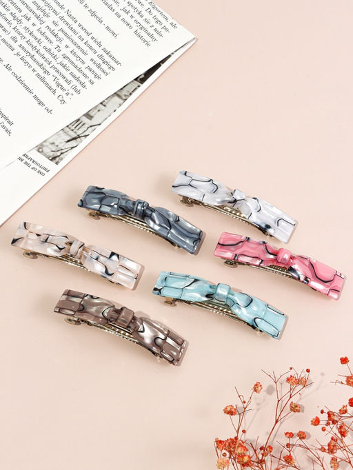 Цена за 3 шт. Заколка-автомат для волос "Велия" сияние, 9 см, микс