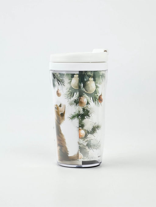 Подарочный набор новогодний «Уюта в Новом году», термостакан 250 мл, свечи в банке 2 шт.