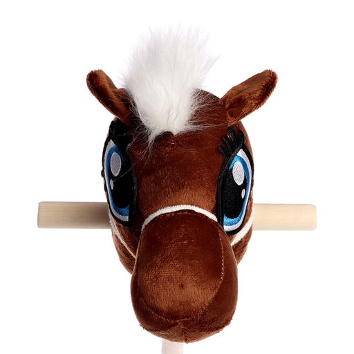 Мягкая игрушка Конь-скакун, на палке, МИКС, коричневая