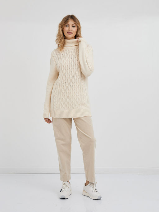 водолазка женская удлиненная с вязаным узором - Glenfield фото 3