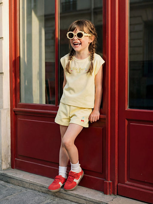 Bask?l? K?z ?ocuk Soft Touch Ti??rt ve ?ort