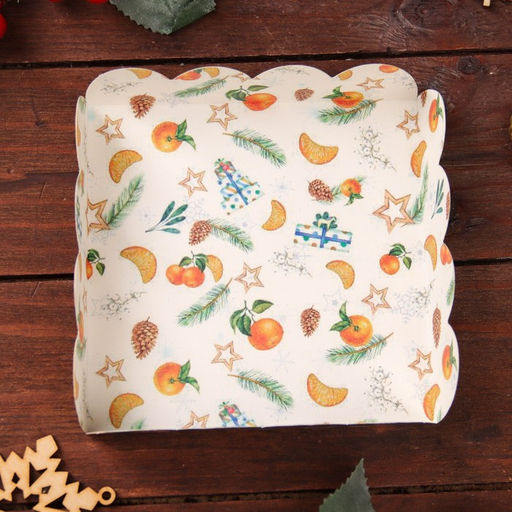 Цена за 10 шт. Коробка для печенья, «Новогодние чудеса», 12×12×3 см