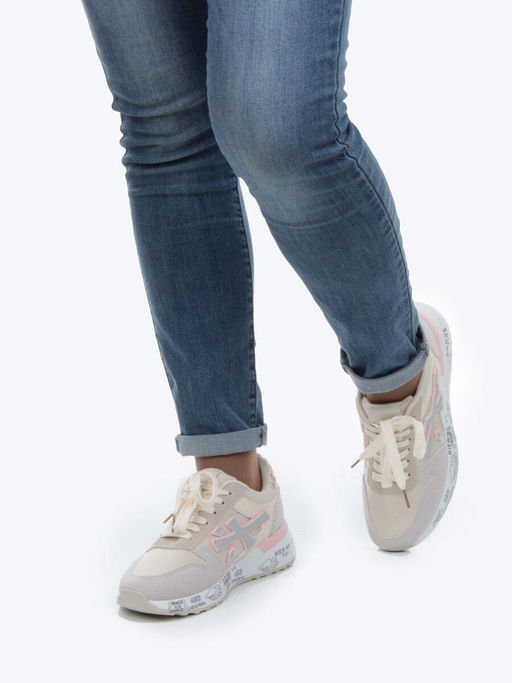 05-6026-203 BEIGE/GRAY Кроссовки женские (искусственные материалы) - No name фото 4