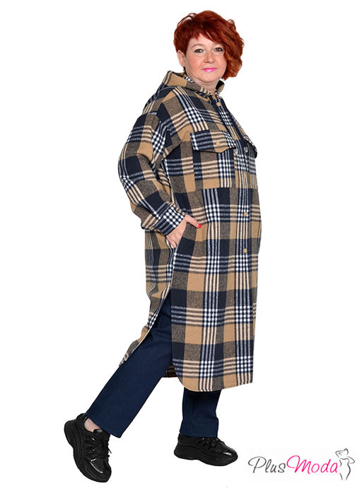 Пальто-рубашка Модель №2006 размеры 44-84 - Plusmoda фото 2