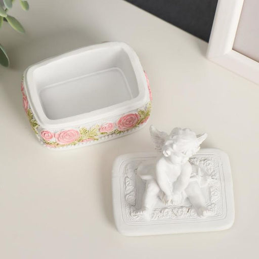 Шкатулка полистоун Белоснежный ангел МИКС 9х6,1х6,7 см - Simaland фото 6