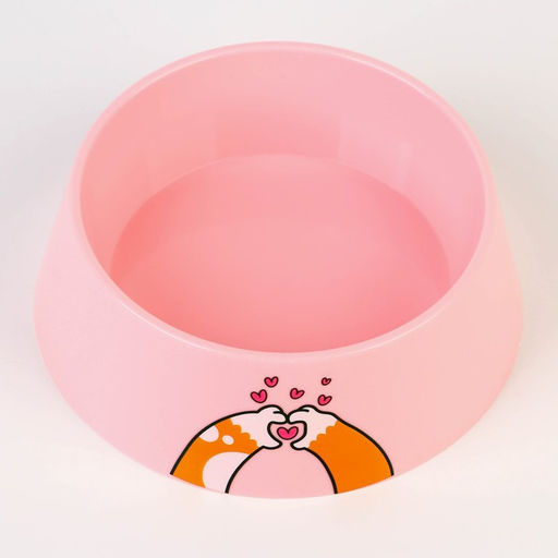 Цена за 2 шт. Миска пластиковая «Сердце», розовая, 300 мл