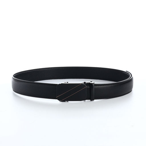 Ремень мужской, 120×3.5 см, кожа под флотер, пряжка автомат, прошив, чёрный