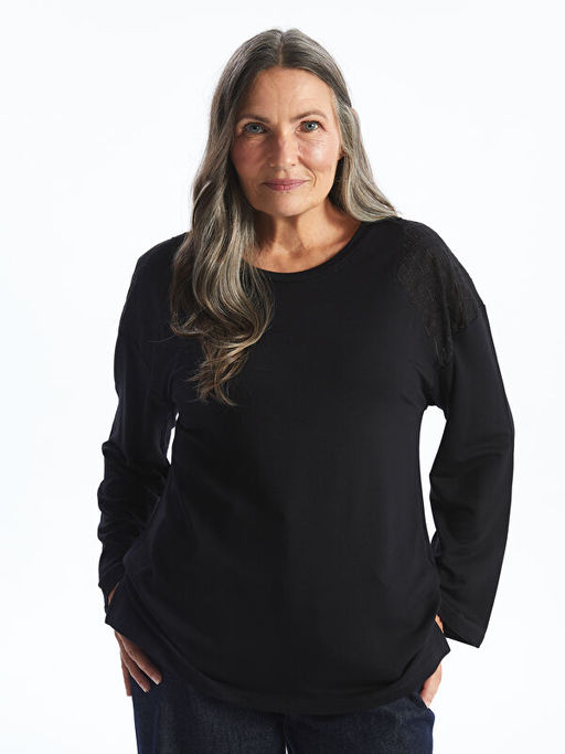 Bisiklet Yaka Nak??l? Kad?n Bluz