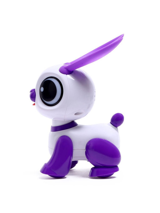 Робот кролик Питомец IQ BOT, интерактивный: с записью звуков, реагирует на хлопки, звук, свет, на батарейках, розовый  фото 6