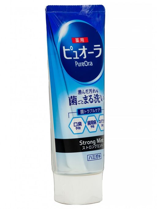 Японская Зубная паста КAO Medicinal PureOraStrongMinthaантибак проф кариеса гингив бодр мята,туба, - Kao фото 2