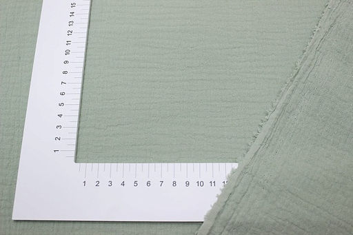 Муслин двухслойный с эффектом жатости цв.Морозная мята, ш.1.35м, хлопок-100%, 110гр/м.кв - Купава фото 2