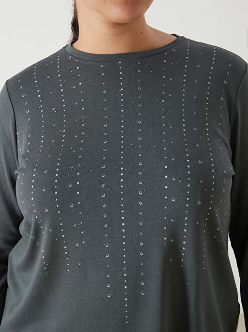 Bisiklet Yaka Desenli Kad?n Bluz