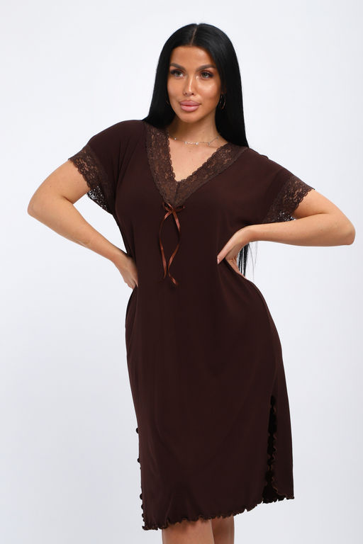 Ночная сорочка из вискозы Олеся шоколад - Амадэль фото 10
