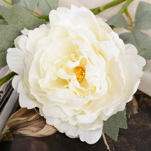 Цветы искусственные «Пион Лунная река», 12×85 см, белые