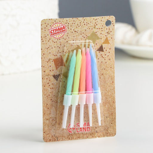 Цена за 10 шт. Свечи для торта Неон, 10 шт, МИКС, 5 см - Страна карнавалия фото 4