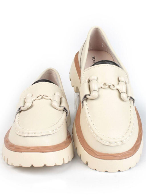 03-HY6-1D BEIGE Лоферы женские (натуральная кожа)