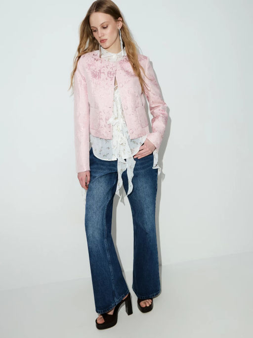 Укороченный жакет из жаккарда ZR2604032501-96 / Zarina