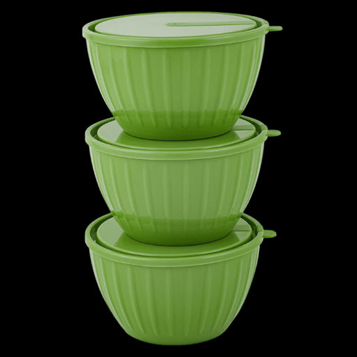 Набор салатников Sugar&Spice Vanilla с крышками (3х0,6л) фисташка SE186512050