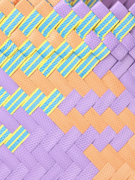 Сумка плетёная, 30×10×30 см, пластик, разноцветная