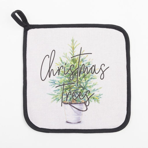 Набор кухонный Christmas trees варежка-прихватка 20×28 см, прихватка 19×19 см, 100% хлопок
