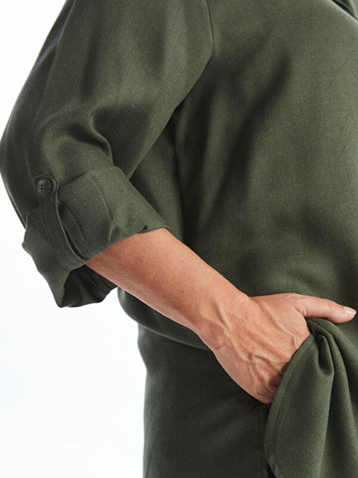 D?z Uzun Kollu Kad?n G?mlek Tunik