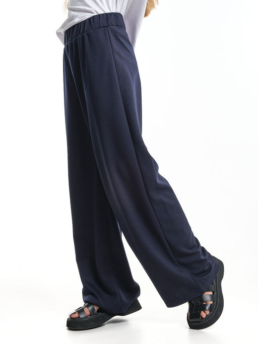 Брюки палаццо школьные штаны детская одежда девочке 33-7874 синий - Mini maxi фото 8