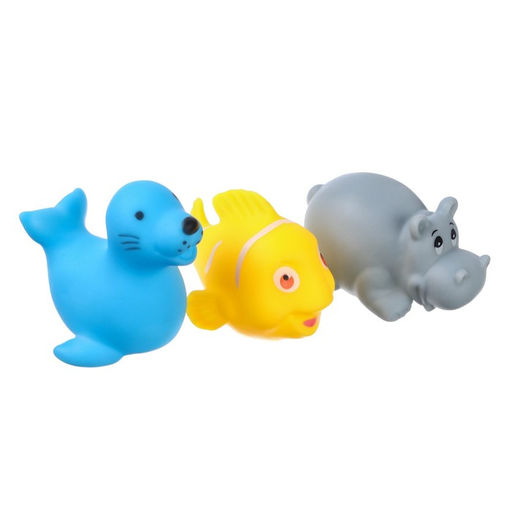 Резиновые игрушки для ванны Крошка Я «Морские животные», с пищалкой, в наборе 6 шт., виды МИКС