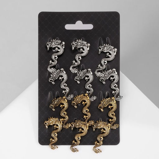 Цена за 12 шт. Брошь Дракон извилистый (неделимая фасовка 12 шт., цена за шт.), цвет МИКС