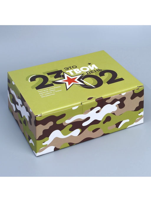 Цена за 2 шт. Коробка подарочная сборная, упаковка, «23.02», 26×19×10 см