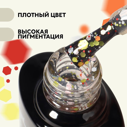 Гель лак для ногтей, MILK GLITTER, 3-х фазный, 8мл, LED/UV, цвет прозрачный (04) - Queen fair фото 2