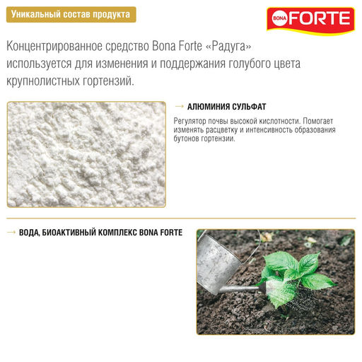 Средство жидкое для изменения цвета гортензий "Bona Forte" Радуга фл.285мл